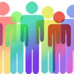 Illustration de plusieurs icones de personnes de différentes couleurs pour exprimer la diversité.