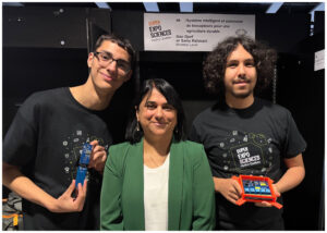 Ilian Djorf, étudiant en Sciences, informatique et mathématique, Jihene Rezgui, professeure, fondatrice et directrice du LRIMa, Samy Rahmani, étudiant en Sciences de la nature