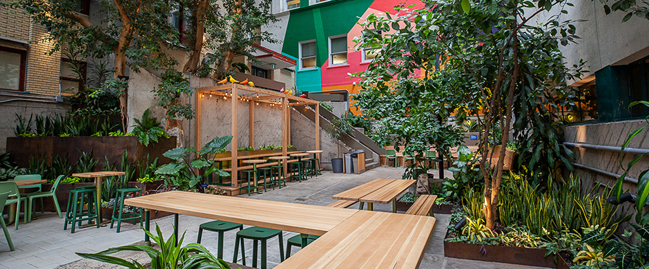 Jardin intérieur, Salle de réception en location